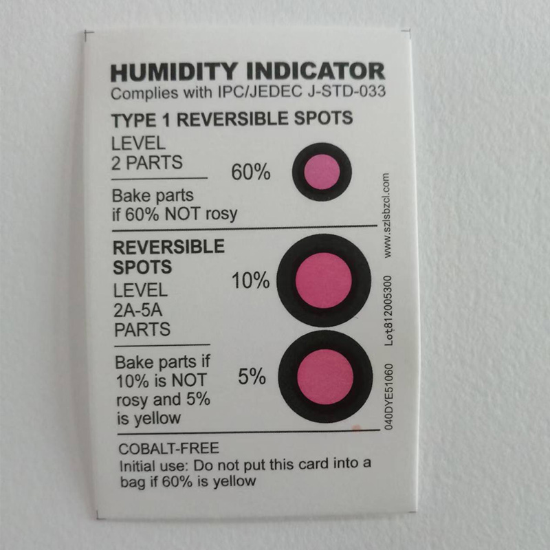 New version of halogen-free humidity card 5% -10% -60%